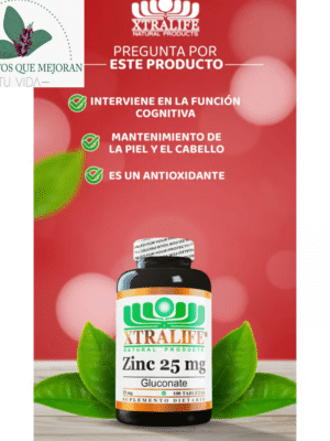 Gluconato de zinc Xtralife 25 mg