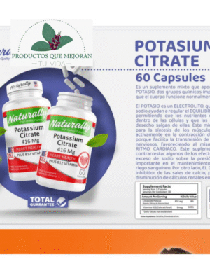Citrato de potasio 416 mg - 60 cápsulas