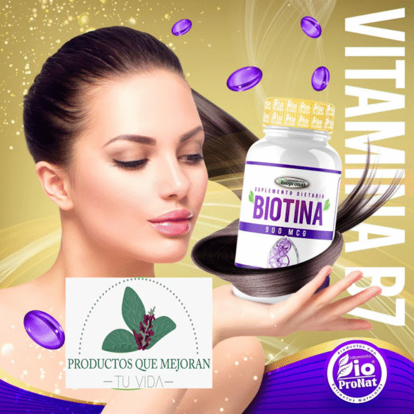 Suplemento de biotina 900 mcg